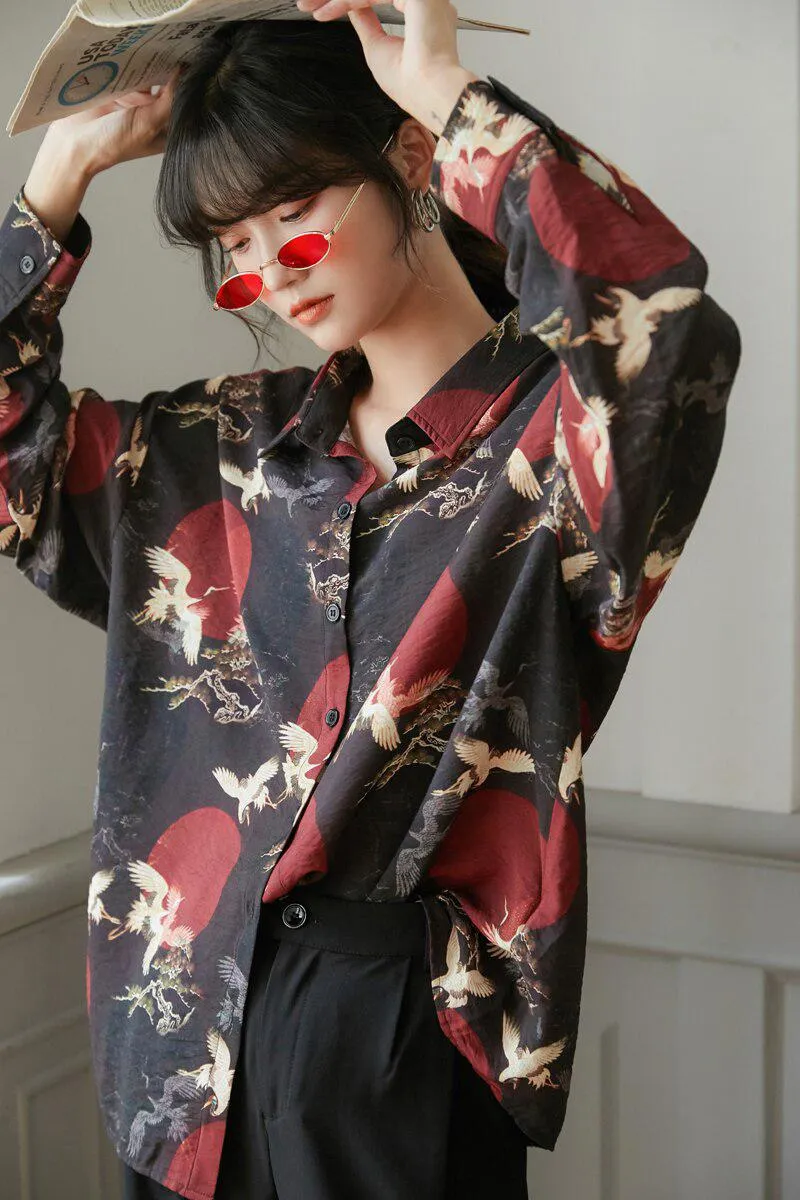 Bird Pattern Long Sleeve Shirt sold by Streetwear Society product image thumbnail 4
