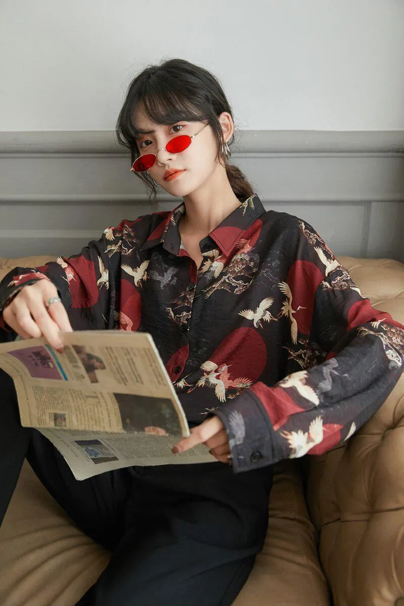 Bird Pattern Long Sleeve Shirt sold by Streetwear Society product image thumbnail 3