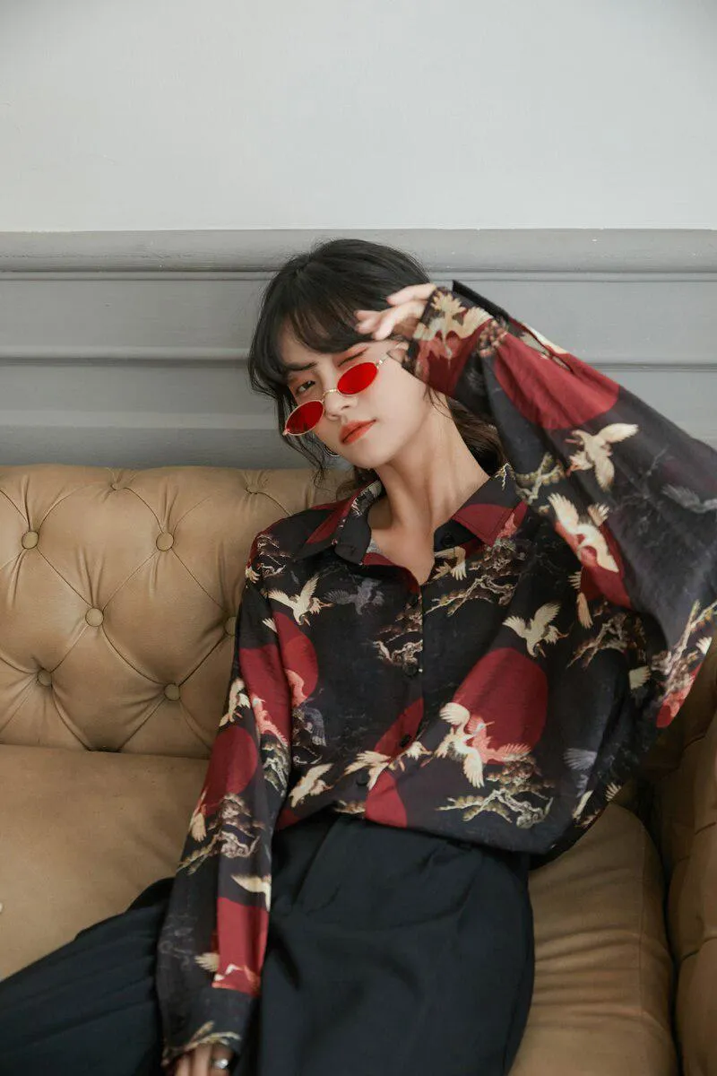 Bird Pattern Long Sleeve Shirt sold by Streetwear Society product image thumbnail 2