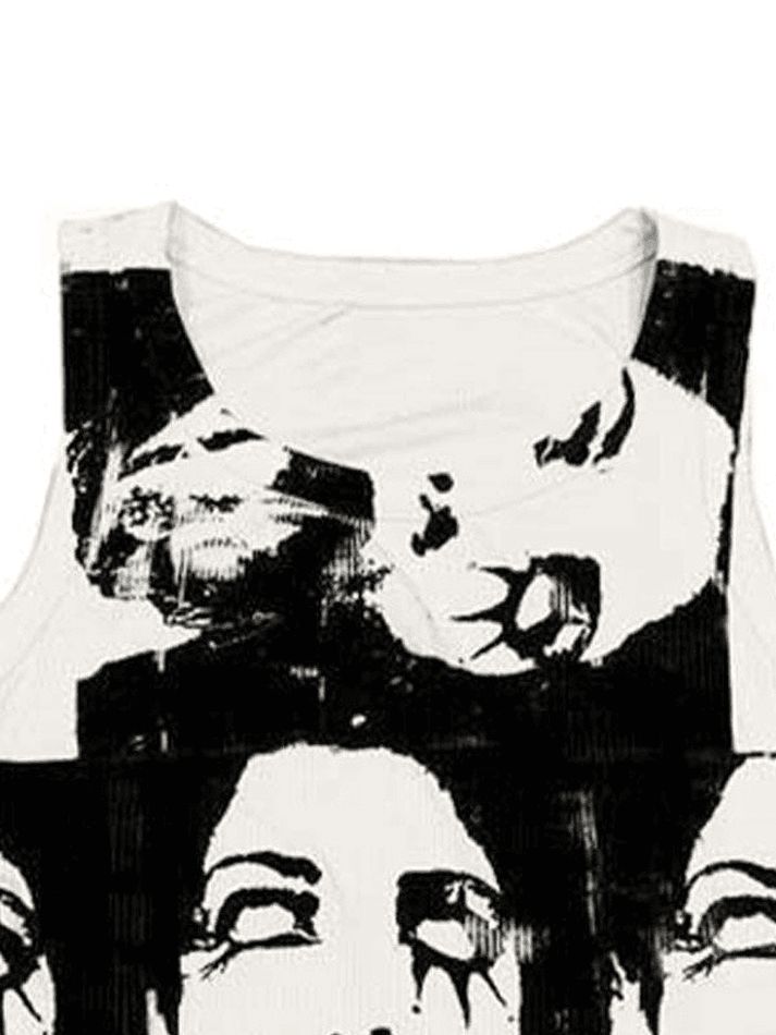 Funny Face Print Cropped Tank Top sold by Streetwear Society product image thumbnail 5