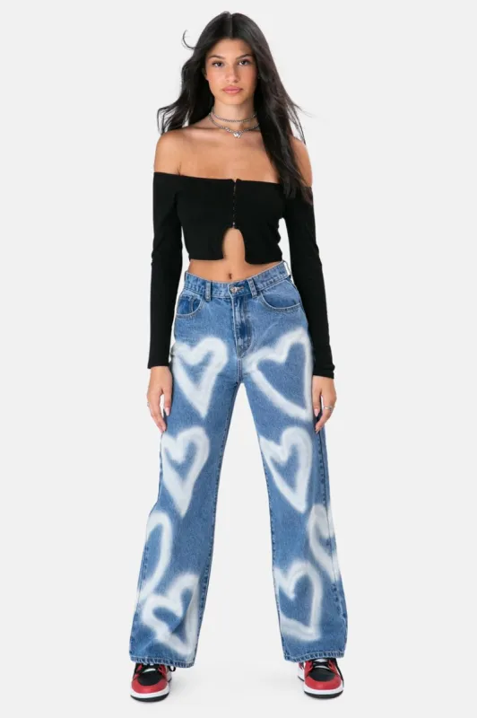 "Mara" high-waisted jeans  sold by Streetwear Society