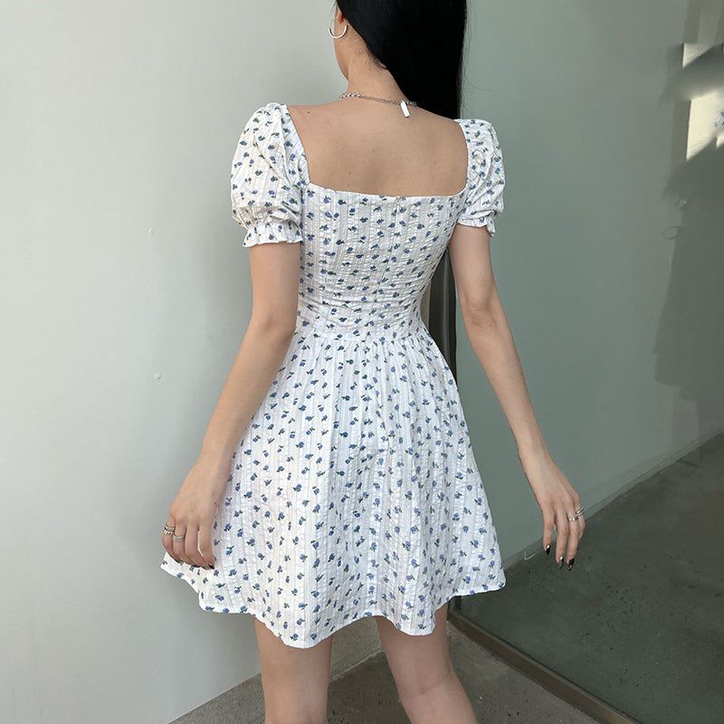 Small Floral Lace Up Mini Dress sold by Streetwear Society product image thumbnail 5