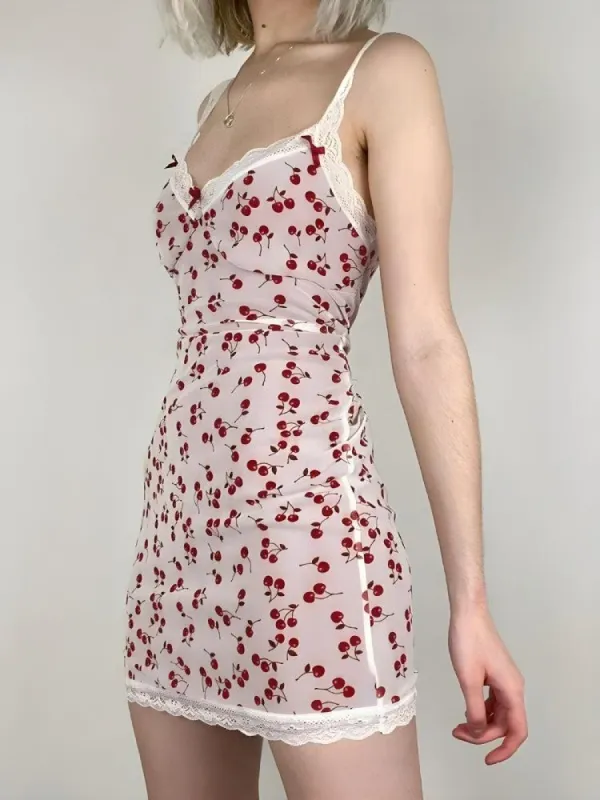Coquette Cherry Mini Dress sold by Streetwear Society