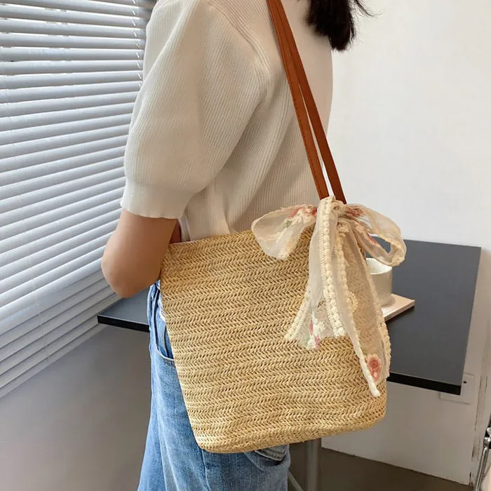 Cottagecore Straw Bag sold by Streetwear Society product image thumbnail 2