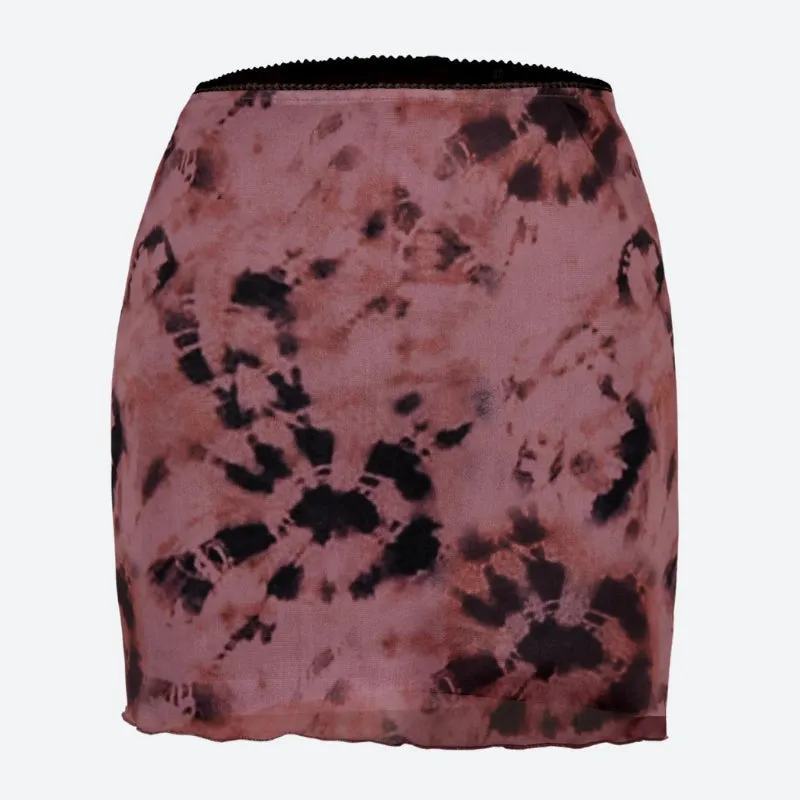 Tie Dye Mesh Mini Skirt sold by Streetwear Society product image thumbnail 4