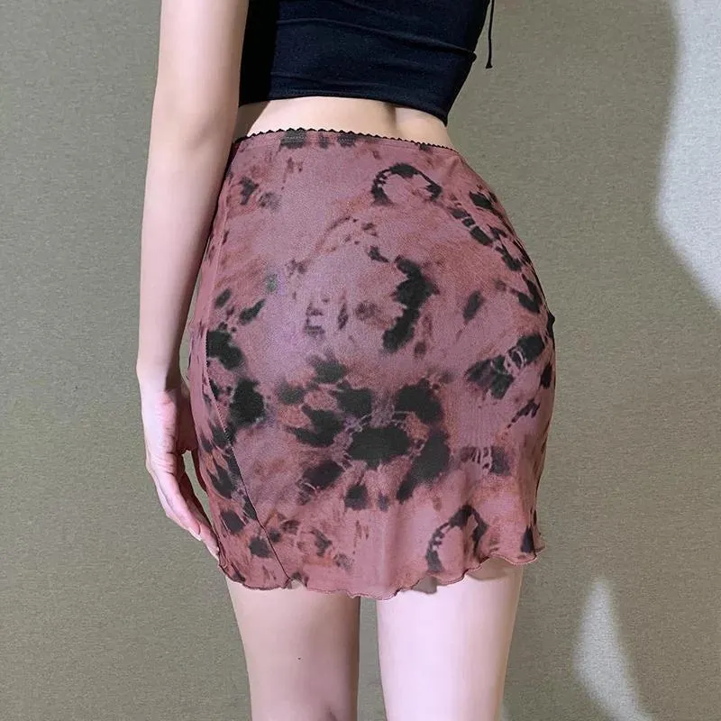 Tie Dye Mesh Mini Skirt sold by Streetwear Society product image thumbnail 2