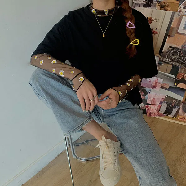 Daisy Mesh Top + Tee Co-Ord sold by Streetwear Society product image thumbnail 4