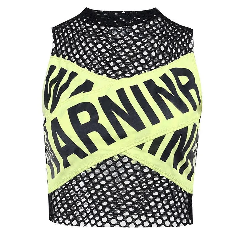 Baddie Warninr Fishnet Tank Top sold by Streetwear Society product image thumbnail 4