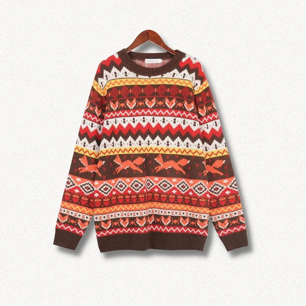 Vintage Fox Embroidered Christmas Sweater sold by Streetwear Society product image thumbnail 2