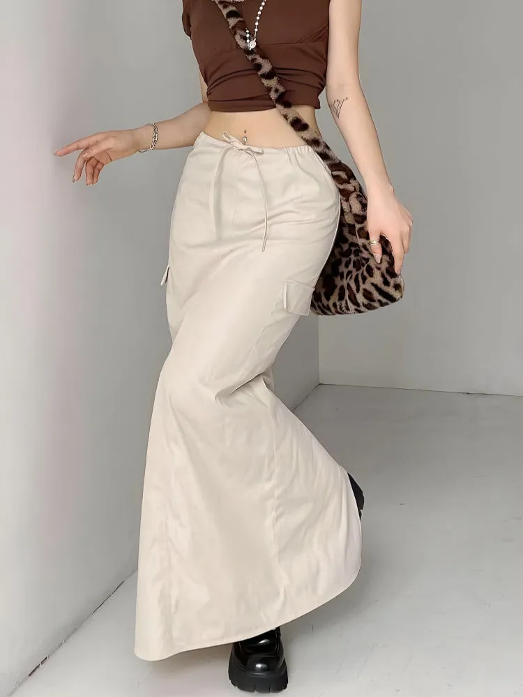 Drawstring Waist Parachute Maxi Skirt sold by Streetwear Society product image thumbnail 4