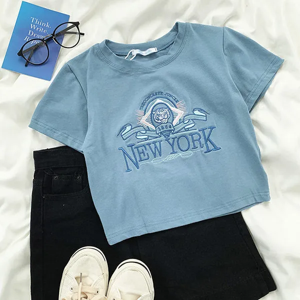 NY Embroidered Tee sold by Streetwear Society product image thumbnail 3