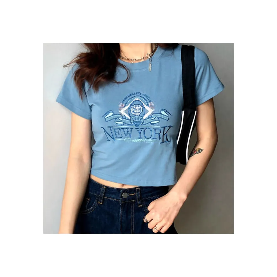 NY Embroidered Tee sold by Streetwear Society