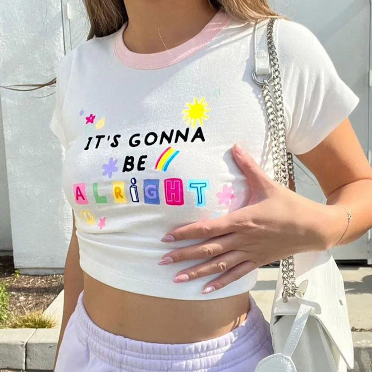 It's Gonna Be Alright Crop Top sold by Streetwear Society product image thumbnail 2