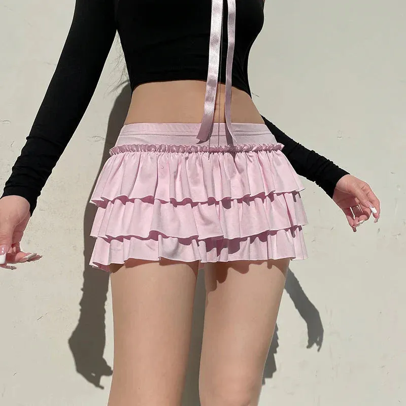 Coquette Layered Bow Mini Skort sold by Streetwear Society