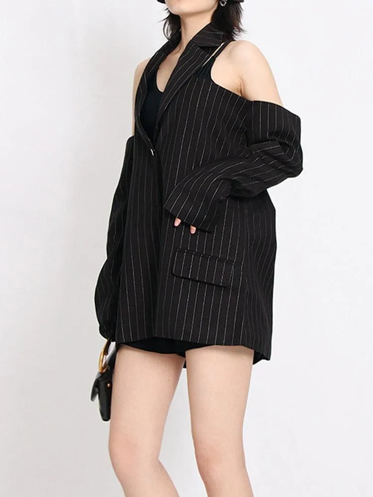Cut-Out Striped Blazer sold by Streetwear Society product image thumbnail 4