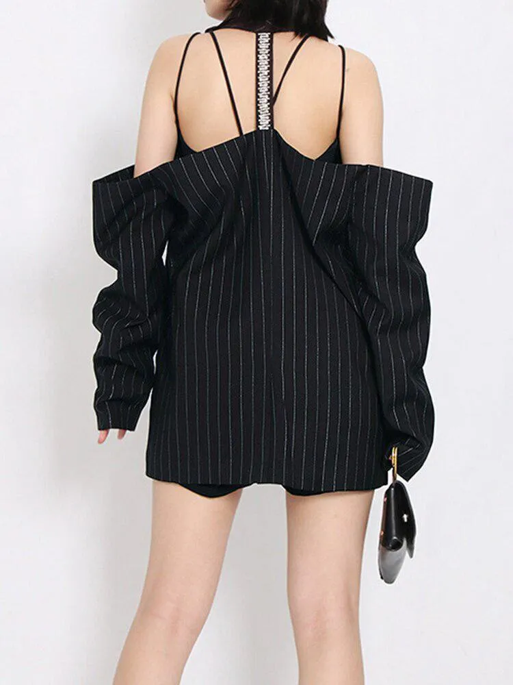 Cut-Out Striped Blazer sold by Streetwear Society product image thumbnail 3