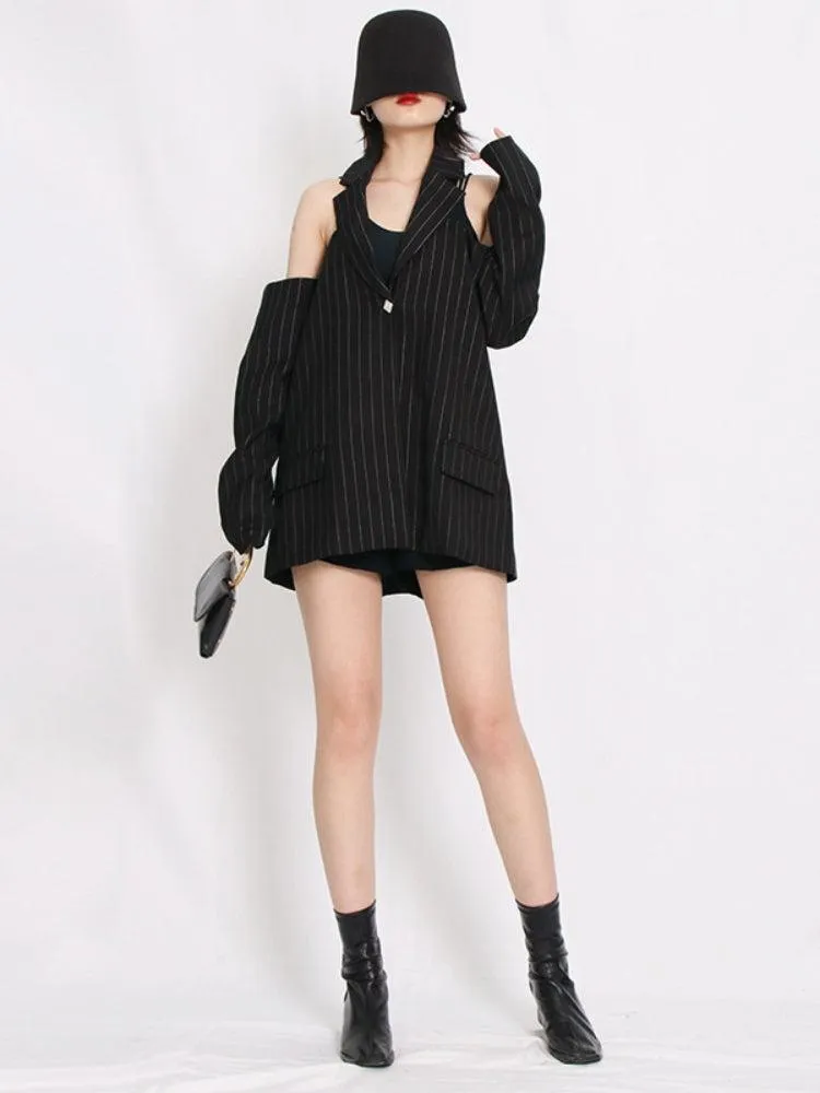 Cut-Out Striped Blazer sold by Streetwear Society product image thumbnail 2