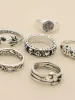 Vintage skull ring 6pcs sold by Streetwear Society