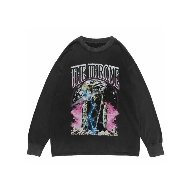 The Throne' Ripped Cotton Sweater sold by Streetwear Society