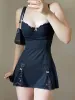 Coquette Lace Slit Mini Dress sold by Streetwear Society
