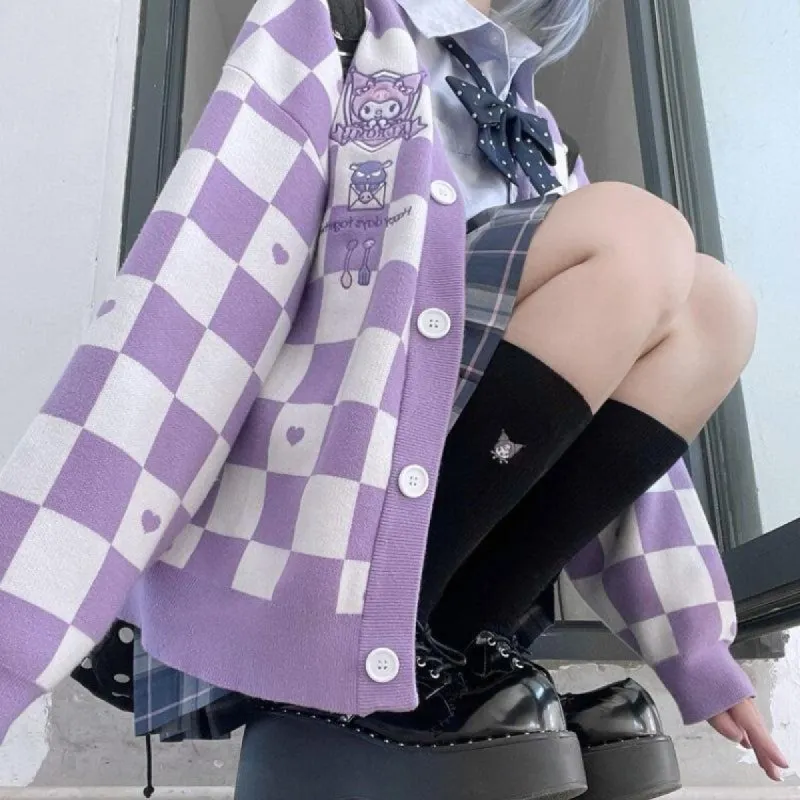 Kuromi Buttoned Purple Cardigan sold by Streetwear Society