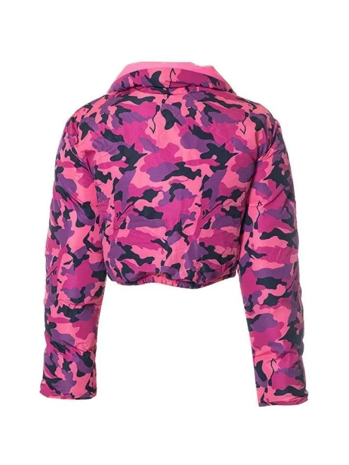 Camouflage Print Lapel Neck Zip Up Jacket sold by Streetwear Society product image thumbnail 2