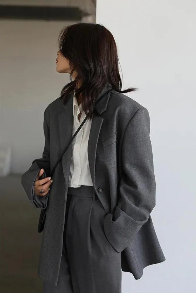 Office Style Wide Shoulder Classy Blazer sold by Streetwear Society