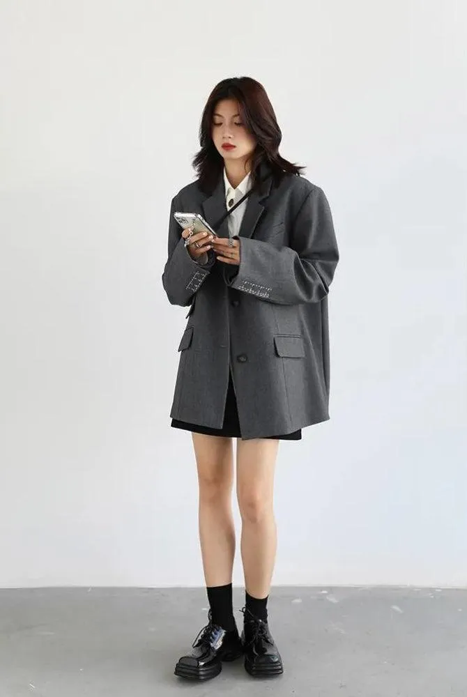 Office Style Wide Shoulder Classy Blazer sold by Streetwear Society product image thumbnail 2