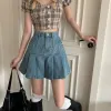 Soft Girl Pleated Denim Mini Skirt sold by Streetwear Society