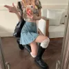 Soft Girl Pleated Denim Mini Skirt sold by Streetwear Society