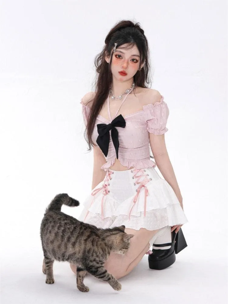 Coquette Mini Skirt With Top Two Piece Set sold by Streetwear Society