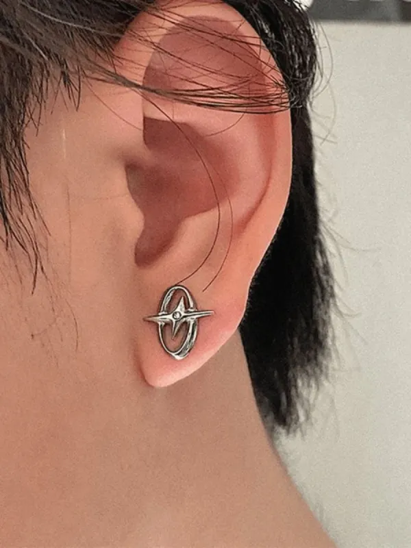Oval Star Pattern Earrings sold by Streetwear Society