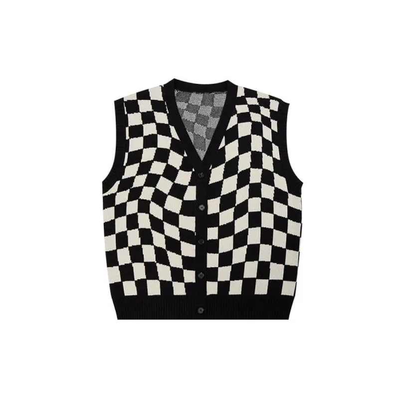 Sleeveless plaid cardigan sold by Streetwear Society