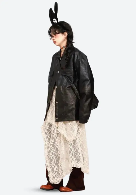 Fairy Grunge Lace Midi Skirt sold by Streetwear Society