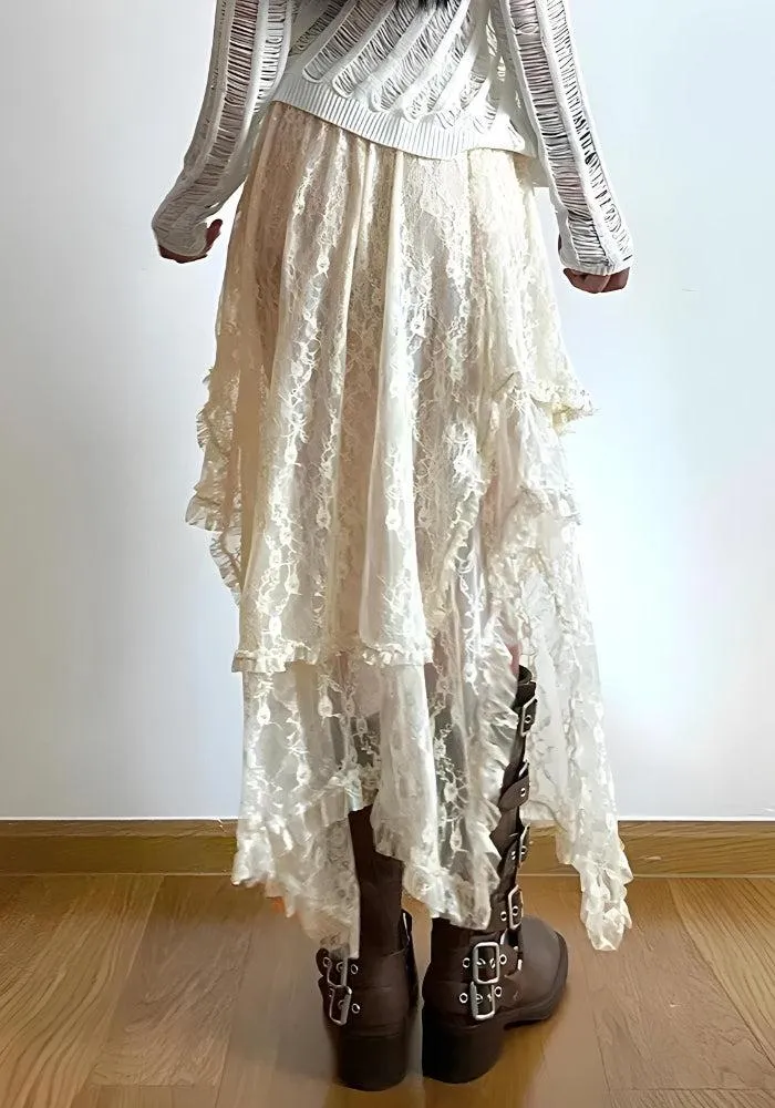Fairy Grunge Lace Midi Skirt sold by Streetwear Society product image thumbnail 4
