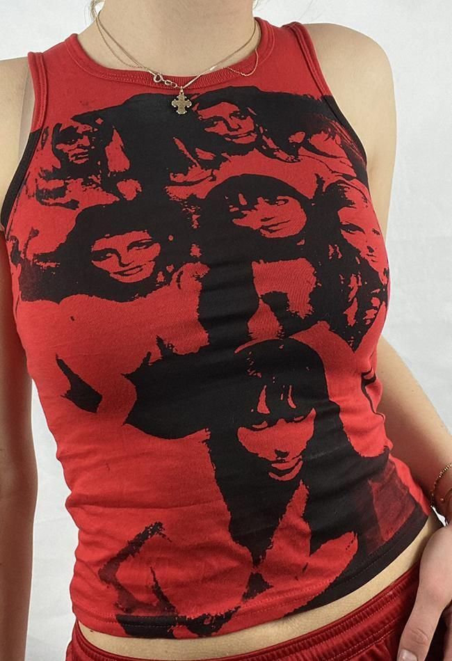 Vintage Girl Graphic Crop Tank Top sold by Streetwear Society product image thumbnail 4