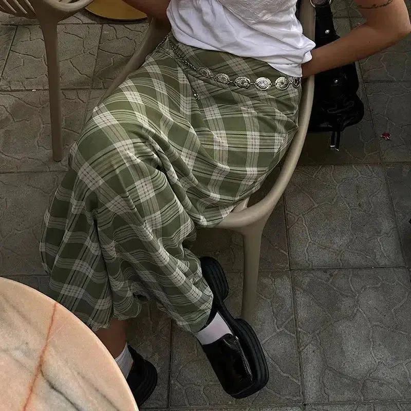Fairycore Plaid Maxi Skirt sold by Streetwear Society product image thumbnail 2
