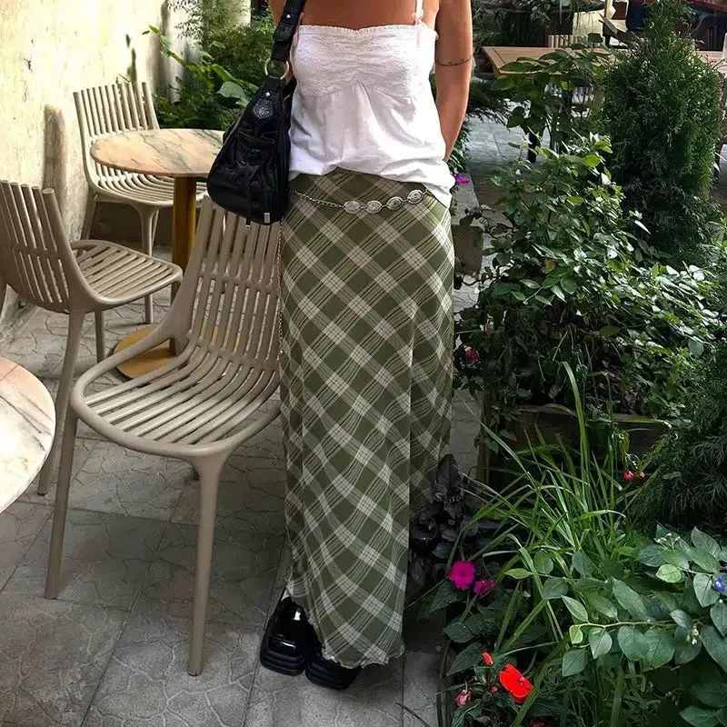 Fairycore Plaid Maxi Skirt sold by Streetwear Society