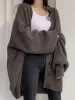 Knitted button down long cardigan sold by Streetwear Society