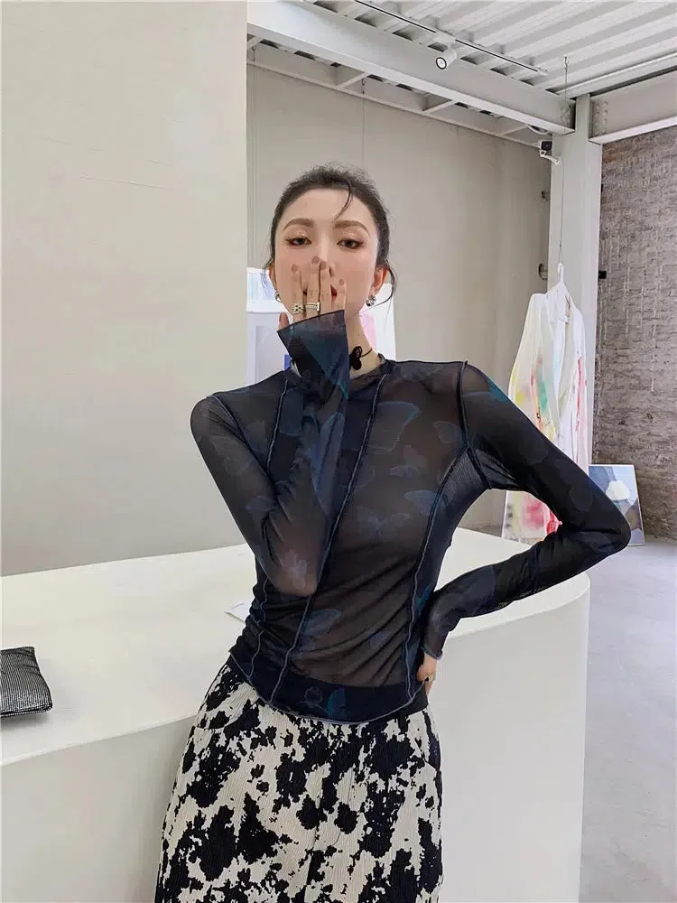 Butterfly Seam Detailed Mesh Top sold by Streetwear Society product image thumbnail 4