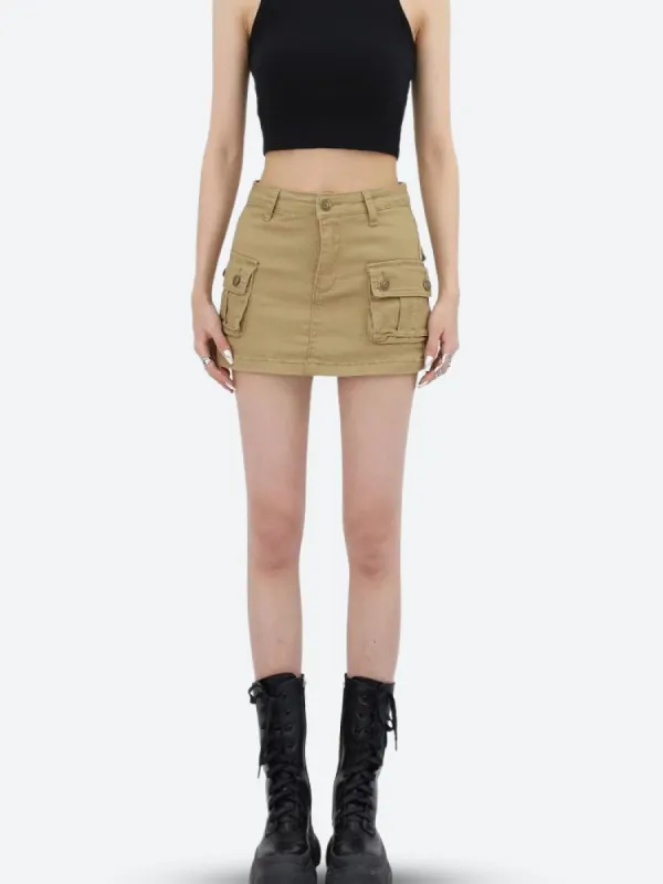 Y2K Cargo Denim Mini Skirt sold by Streetwear Society