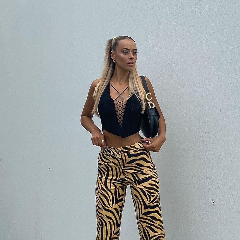 Lace Up Bandage Halter Crop Top sold by Streetwear Society product image thumbnail 3