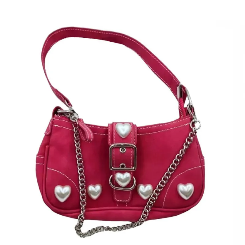 Aguela | Sac à épaule perle coeur Y2K sold by Streetwear Society