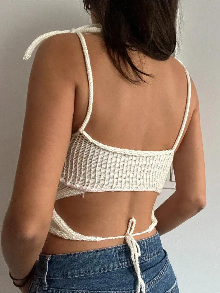 Rose Detailed Knitted Crop Top sold by Streetwear Society product image thumbnail 2