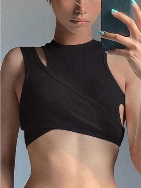 Ribbed Crop Tank Top Set sold by Streetwear Society