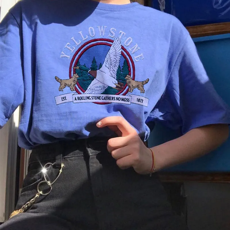 Yellowstone Embroidery T-Shirt sold by Streetwear Society product image thumbnail 3