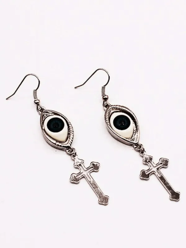 Demon's Eye Cross Earrings sold by Streetwear Society