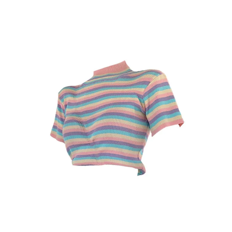Pastel Sweetz Ribbed Top sold by Streetwear Society