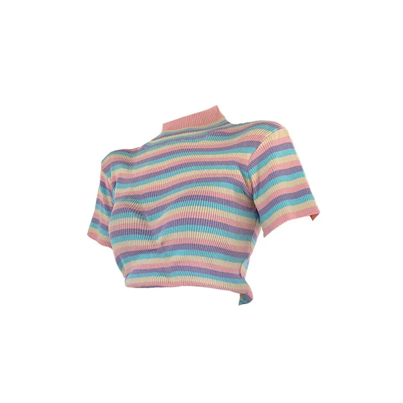 Pastel Sweetz Ribbed Top sold by Streetwear Society