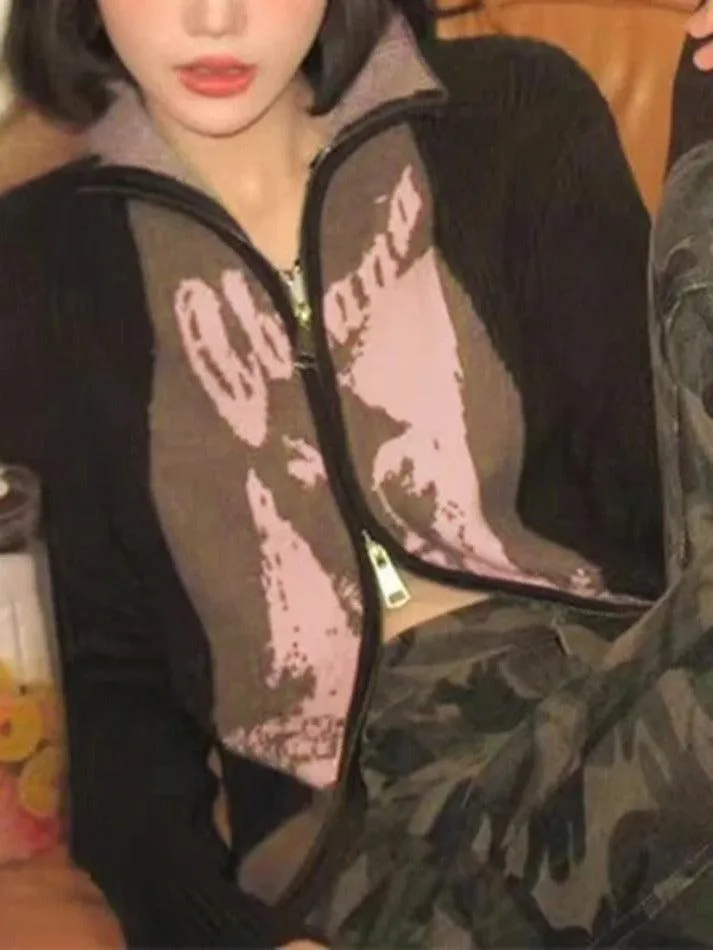 Vintage abstract print contrast color patch cardigan sold by Streetwear Society product image thumbnail 2